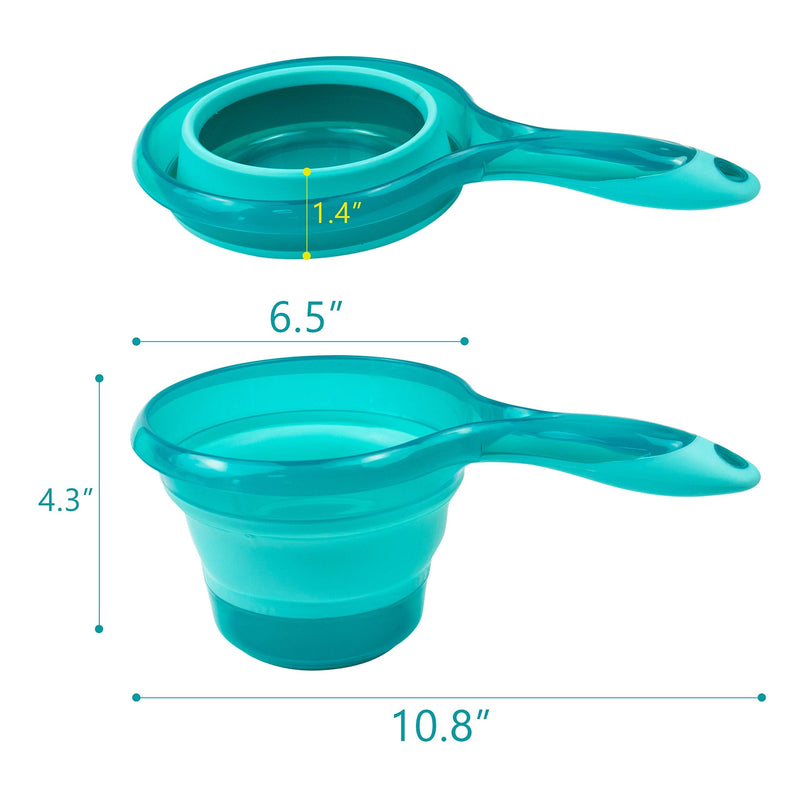 AUEAR, Collapsible Spoon Folding Water Ladle for Bath Shower Washing Blue - BeesActive Australia