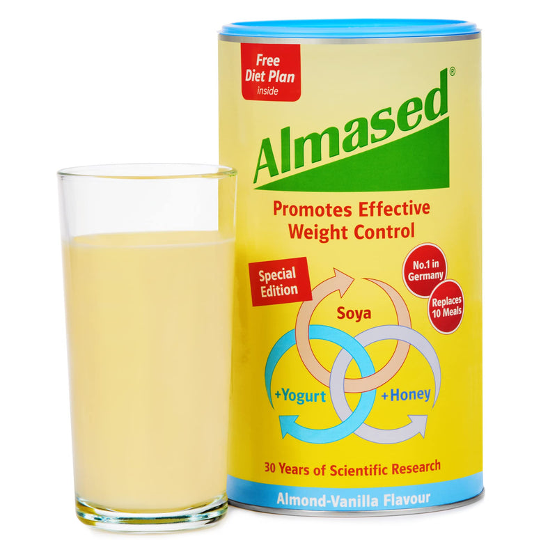 Almased - Soya, Yogurt and Honey Meal Replacement for Weight Control, Almond-Vanilla Flavour, 500 g 500 g (Pack of 1) - BeesActive Australia