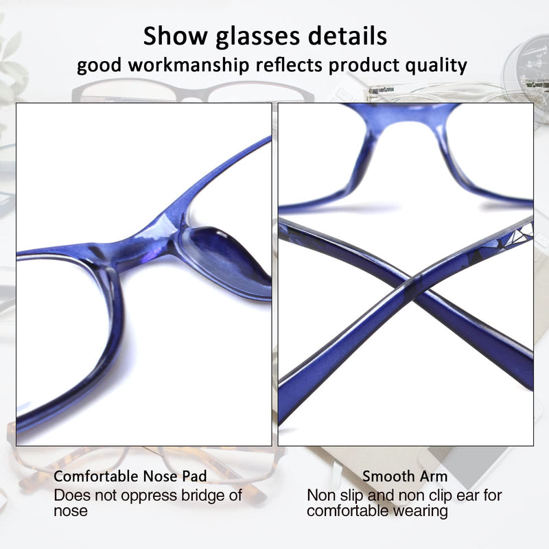 Kerecsen 6 Pack Reading Glasses for Women Men Blue Light Blocking With Spring Hinge computer readers for Ladies Eyeglasses 6 Mix Color-1 2.5 x - BeesActive Australia