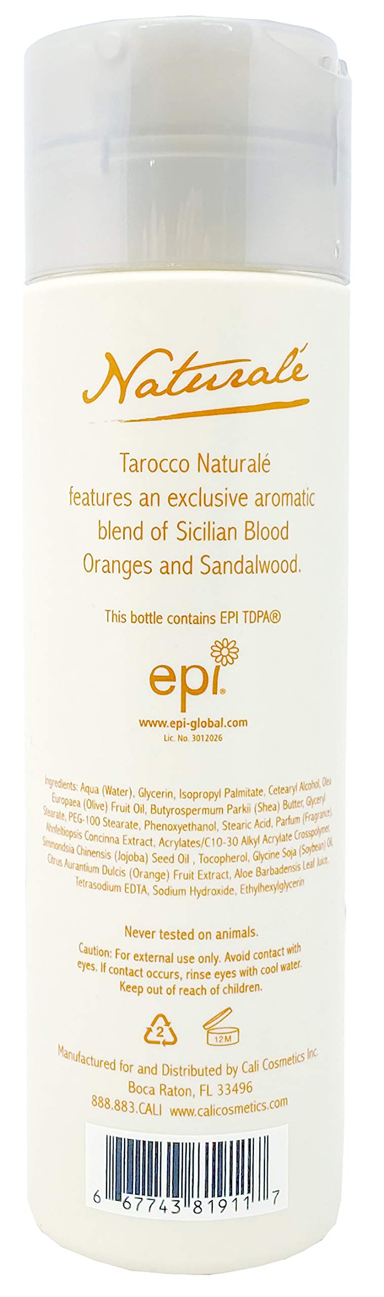 Baronessa Cali's Tarocco Naturale Nourishing Moisturizer 253 ml / 8.6 fl. oz (Sicilian Blood Orange and Sandalwood) - BeesActive Australia