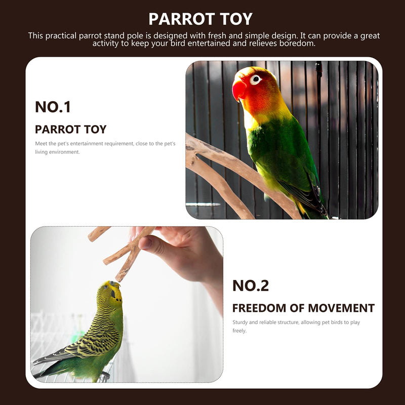 TEHAUX Parakeet Toys 2PCS Bird Parrot Perch Stand Set- Natural Wood Bird Parrot Stand Branches Fork Perch Rod Stand for Small Parakeets Budgies Cockatiels Conure Lovebirds Bird Cage Accessories - BeesActive Australia