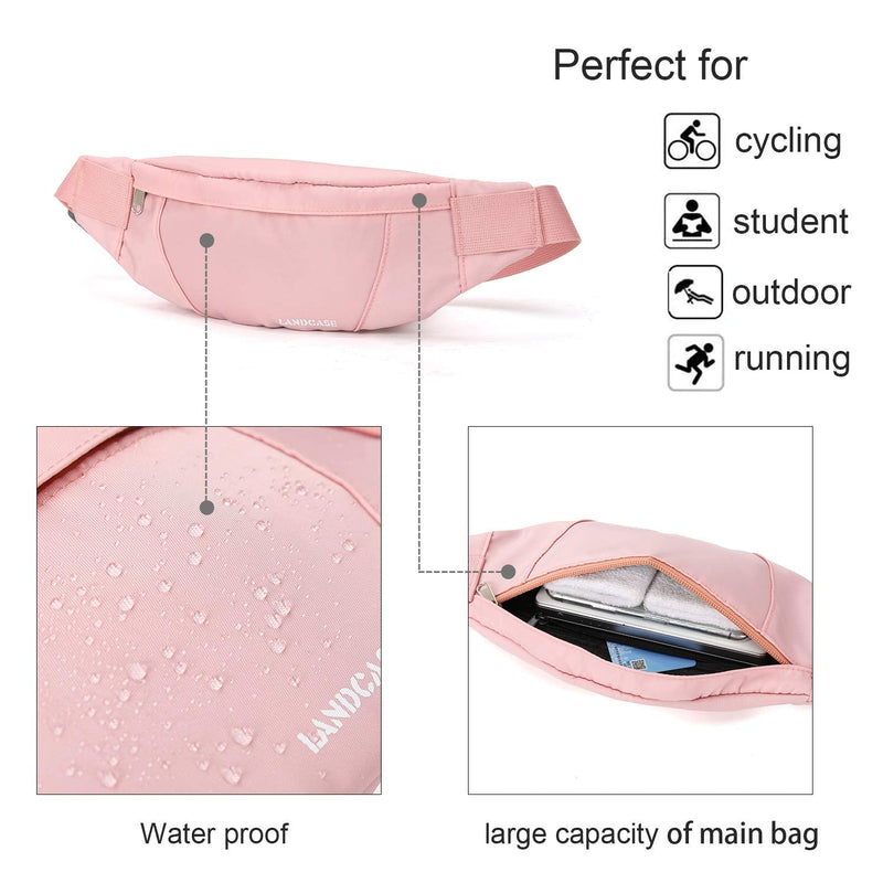 Small Fanny Pack Plus Size Waist, Waist Bag Fanny Packs for Women Men Waterproof with Headphone Jack, Lightweight Belt Bag for Travel Sports Running Hiking Walking,Pink pink - BeesActive Australia