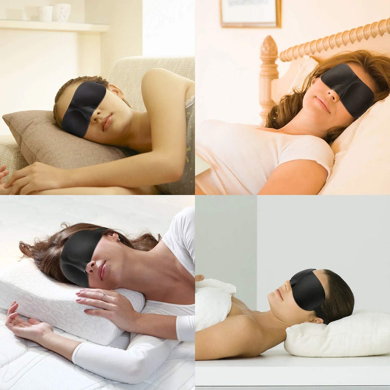 Soohu Sleep Mask 3 Pack,Eye-Shade 3D Contoured 100% Blackout Eye Mask for Sleeping,Comfortable concave Sleep mask Does not Compress The Eyes for Men and Women,Traveling, Night Shift, Meditation - BeesActive Australia