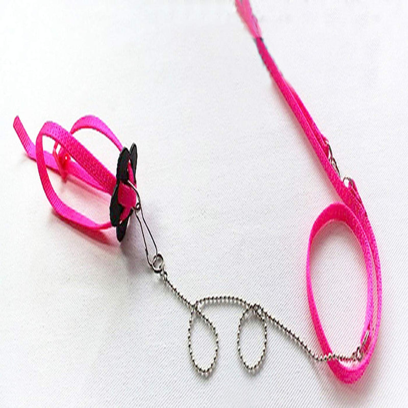 Lizard Leash Bearded Dragon Harness Adjustable Reptile Lizard Harness Leash Parrot Harness Turtle Lizard, Suitable for Gecko Hamster Kitten Small Animal Outdoor Walking Pink - BeesActive Australia