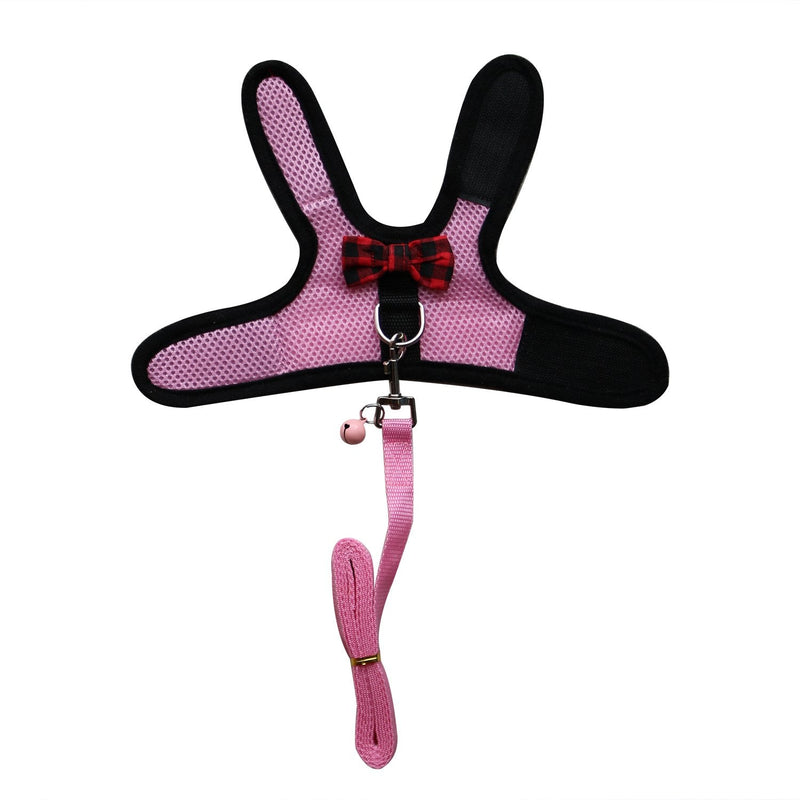 Rypet Guinea Pig Harness and Leash - Soft Mesh Small Animal Harness with Safe Bell, No Pull Comfort Padded Vest for Guinea Pigs, Ferret, Chinchilla and Similar Small Animals Pink - BeesActive Australia