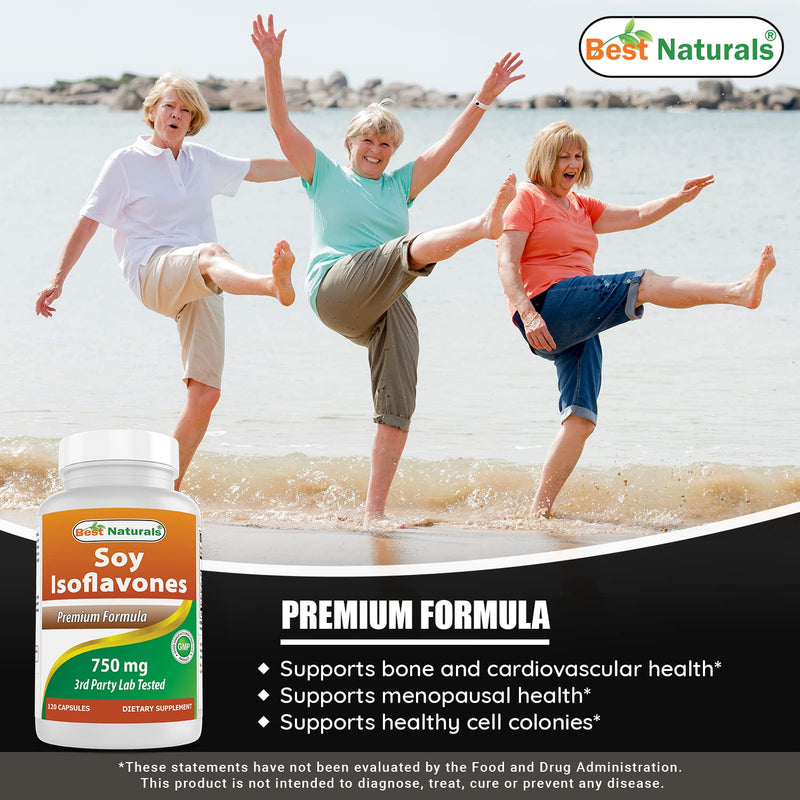 Best Naturals Soy Isoflavones 750 Mg 120 Capsules (120 Count (Pack of 2)) 120 Count (Pack of 2) - BeesActive Australia