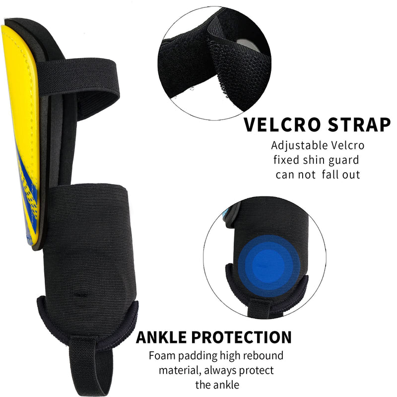 newox Soccer Shin Guards Youth - Protection Girls Shin Guards Soccer Youth - Soccer Sleevers Shin Pads - Soccer Shin Guards for Kids 3-16 Years Old Girls Boys Toddler Pink Yellow+Blue Medium - BeesActive Australia