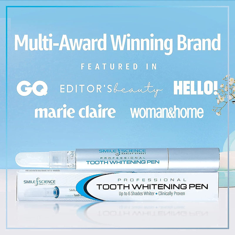 Smile Science Harley Street - Dual Professional Advanced Teeth Whitening Pen (Pack of 2) - Upto 8 Shades Whiter - 100% safe for Enamel - Vegan - For Sensitive Teeth - Rapid Results - Clinically Proven - BeesActive Australia