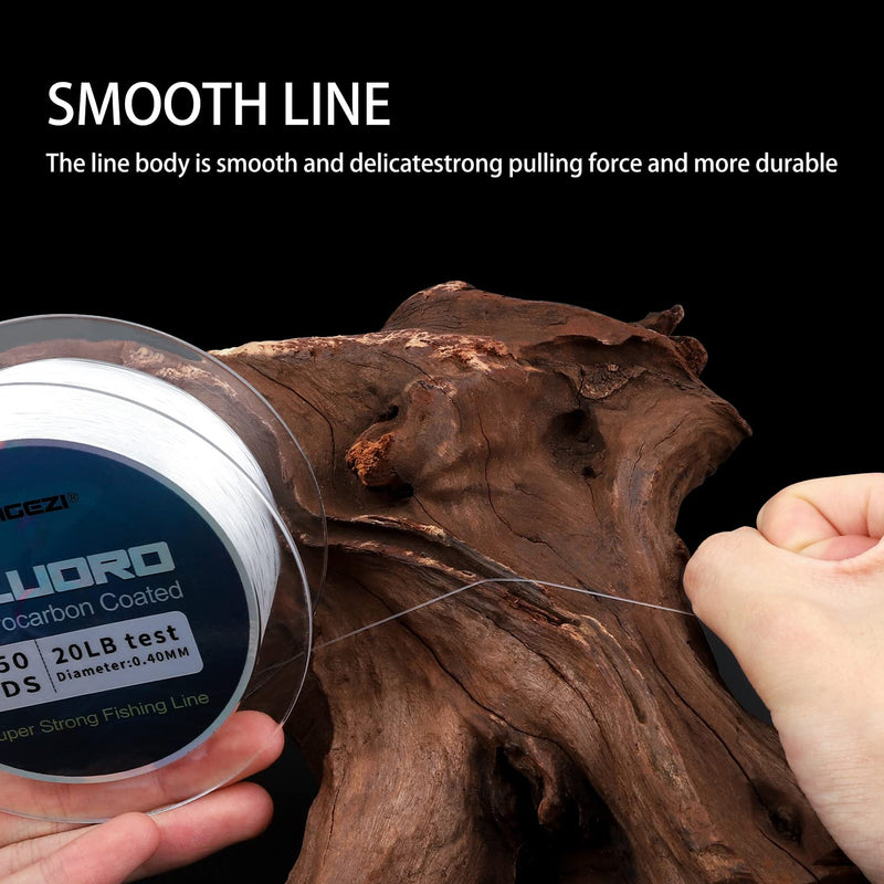 DAGEZI Fluorocarbon Coated Fishing Line 300yds / 550yds Faster Sinking Abrasion Resistant Invisible Super Strong Fishing Line 300.0 Yards 4lb(1.81kg)-0.16mm - BeesActive Australia