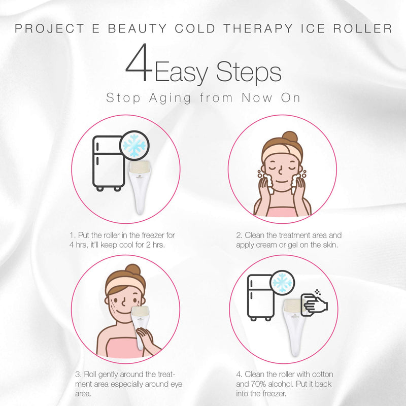 Project E Beauty Ice Roller Cold Therapy | Face Eye Body Massage Massager Under Eye Puffiness Brightening Cooling Cool Tightening Reduce Wrinkles Dark Circles Muscle Soreness Pain Relief Redness - BeesActive Australia