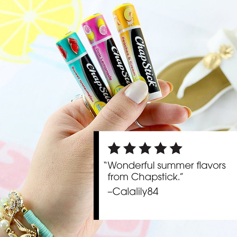 ChapStick I Love Summer Collection Pink Lemonade, Peaches and Cream, and Sweet Watermelon Lip Balm Tubes Variety Pack, Lip Balm Variety Pack - 0.15 Oz Each (Pack of 3) - BeesActive Australia