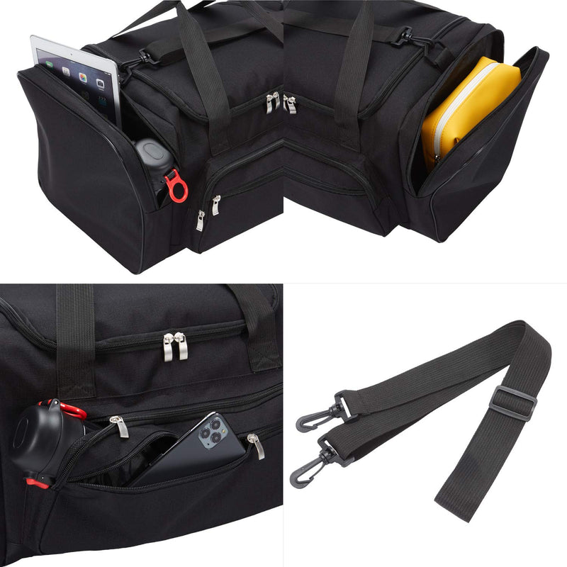 Sports Duffel Bag 20 inch for Travel Gym (Black, 20 inch) Black - BeesActive Australia