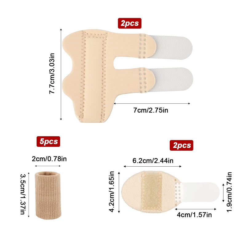 AIEX 4pcs Trigger Finger Splints and 5pcs Finger Sleeves, 2 Sizes Pain Relief Finger Stabilizer Brace Finger Straightener Immobilization Splint for Broken Sprained Swollen Fingers (Skin Color) - BeesActive Australia