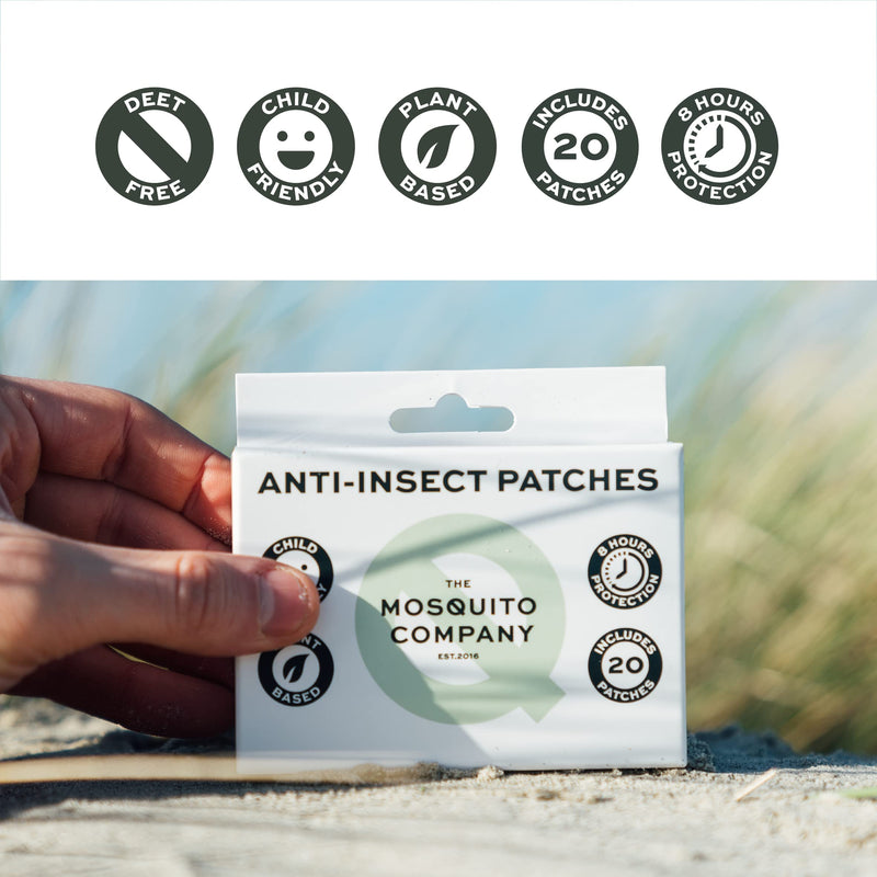 The Mosquito Company, Anti Insect Patches, Mosquito, Midge Repellent, Natural Child Safe Protection, 8 hrs Protection - BeesActive Australia