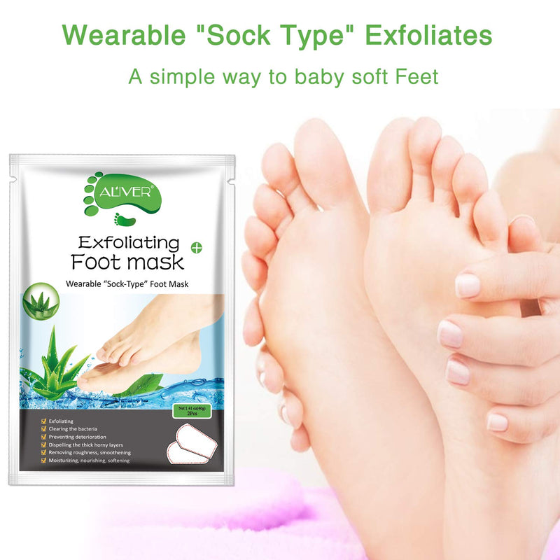 Foot Peel Mask 3 Pack， Exfoliator Peel Off Calluses Dead Skin Callus Remover，Baby Soft Smooth Touch Feet-Men Women (Aloe Vera) Aloe Vera - BeesActive Australia