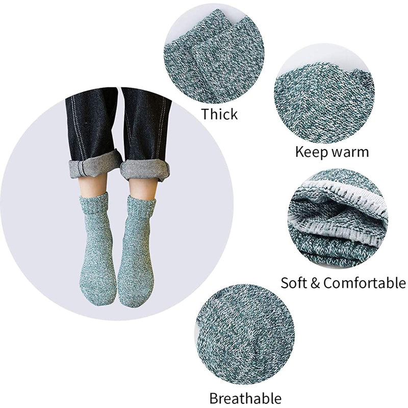 Mens Warm Wool Socks Soft Cozy Socks for Fall Winter Sports Socks Cashmere Athletic Crew Socks for Men 01 (5/Diamond)(size 6-9) - BeesActive Australia