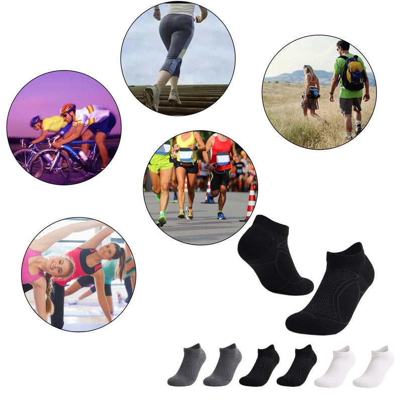 L04AYABY Mens Socks Athletic Low Cut Ankle Socks Compression Socks for Men Running Cushion 6 Pairs 1 A/6pack1 - BeesActive Australia