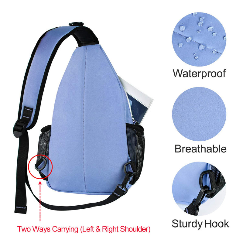 MOSISO Sling Backpack, Multipurpose Crossbody Shoulder Bag Travel Hiking Daypack Airy Blue - BeesActive Australia