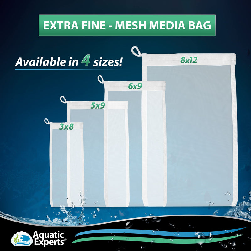 Fine Mesh Filter Media Drawstring Bags - Pouches are Ideal Aquarium Filtration Extra Fine 3"x 8" - 4 pack - BeesActive Australia