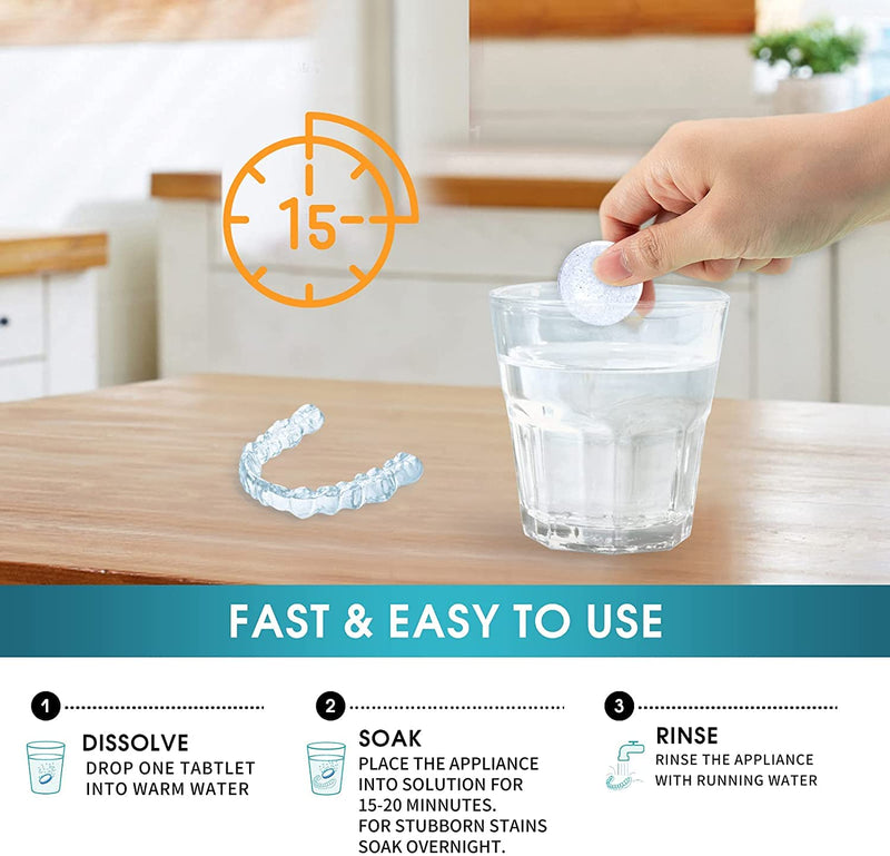 Y-kelin Orthodontic Retainer Cleansing Tablet 96 Tablet (96 Count (Pack of 1)) 96 Count (Pack of 1) - BeesActive Australia