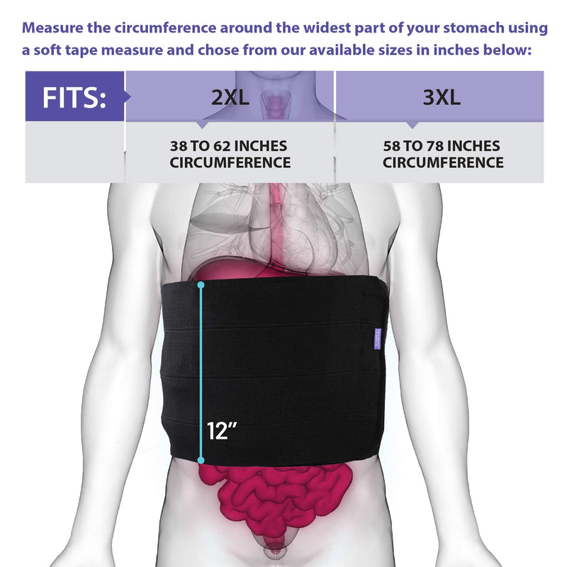 Everyday Medical Plus Size Post Surgery Abdominal Binder I Bariatric Stomach Wrap I Hernia Support for Women and Men I Obesity Girdle great for Liposuction, Postpartum, C-section, Hernia-Size Wide 2XL 2XL (38 - 62 IN) - BeesActive Australia