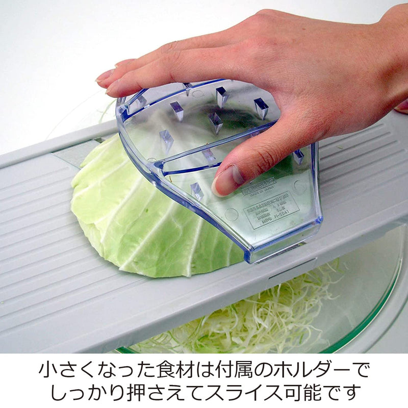 Suncraft BS-271 Cabbage Slicer, Julienne Thickness: 0.04 inch (1 mm), Fluffy Shop Finish, Wide, 5.5 inches (14 cm), Wide, Includes Safety Holder, Made in Japan, White - BeesActive Australia