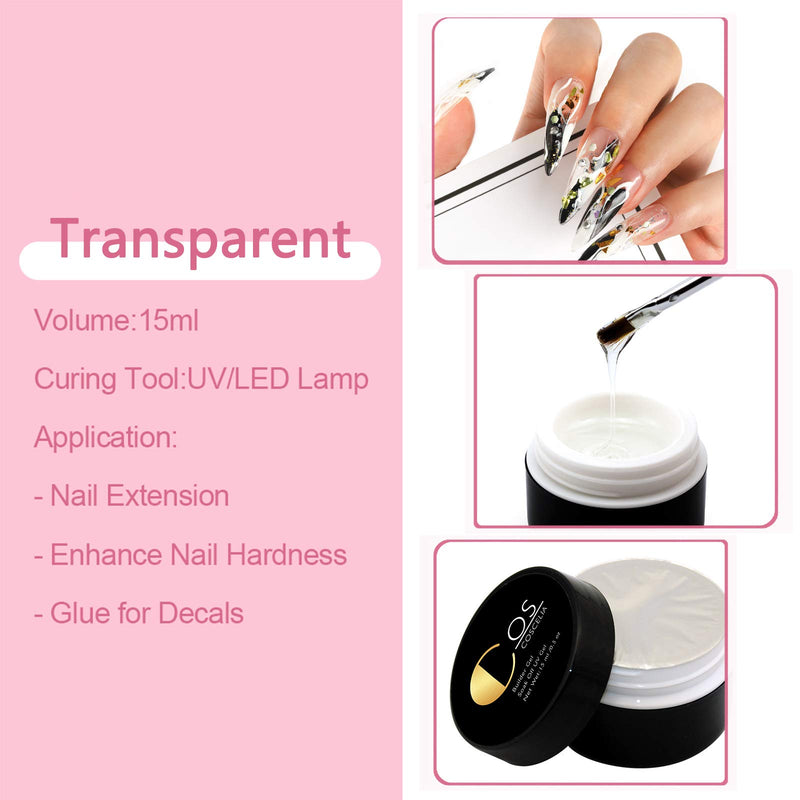 COSCELIA Clear Builder Gel for Nails Extension UV Gel Nail Polish Set with Base and Top Coat Nail Brush for Nail Strengthen Nail Art Supplies Manicure Kit - BeesActive Australia