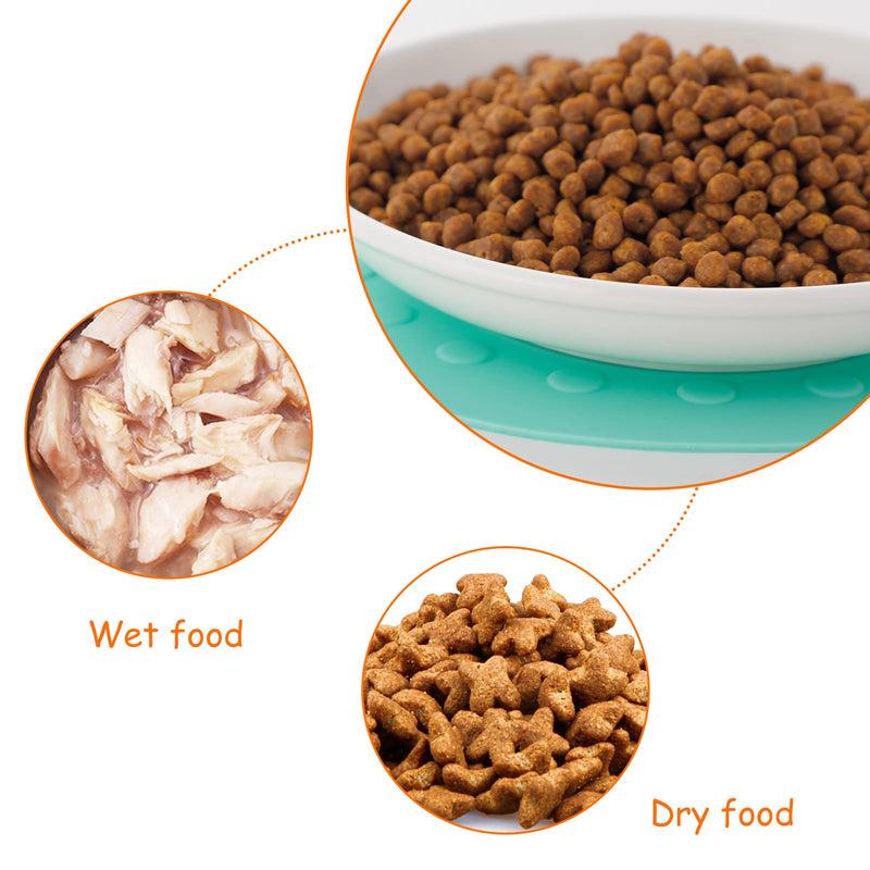 Ceramic Cat Food Plates: Cat Wet Food Bowls Cat Feeding Wide Bowls to Stress Relief of Whisker Fatigue Cat Dishes White & Black - BeesActive Australia