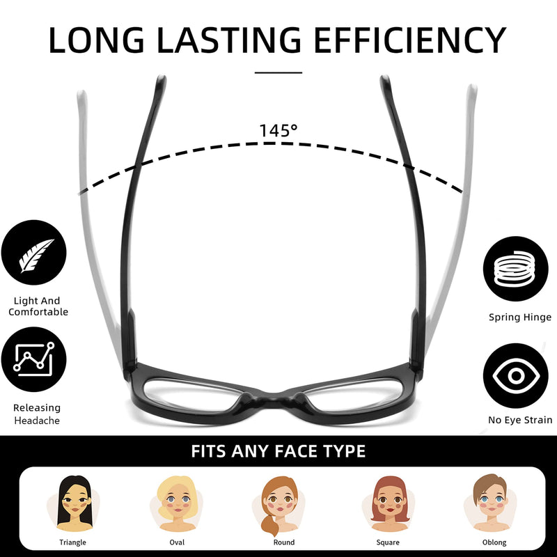 Areyeth Oversized Retro Reading Glasses for Women, Oprah Style Large Blue Light Blocking Readers Black+yellow Tortoise 3.0 x - BeesActive Australia