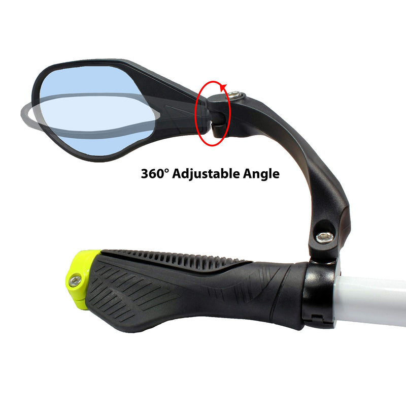 Hafny New Handlebar Bike Mirror, HD,Blast-Resistant, Glass Lens, HF-MR088LS (Left) (HF-M903LB-FR01 ( Handlebar Fitting Left Side, Blue Glass)) HF-M903LB-FR01 ( Handlebar Fitting Left Side, Blue Glass) - BeesActive Australia
