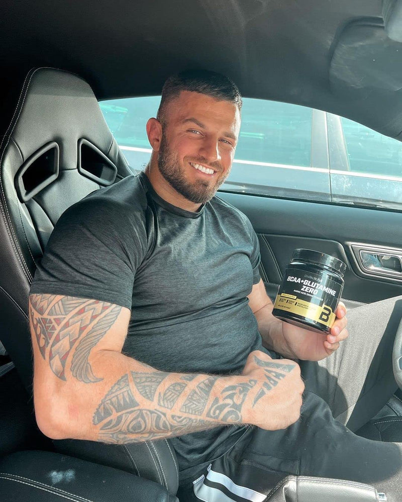 BioTechUSA BCAA + Glutamine Zero, Flavoured Drink Powder with BCAA and L-glutamine Content with sweeteners, 480 g, Lemon - BeesActive Australia