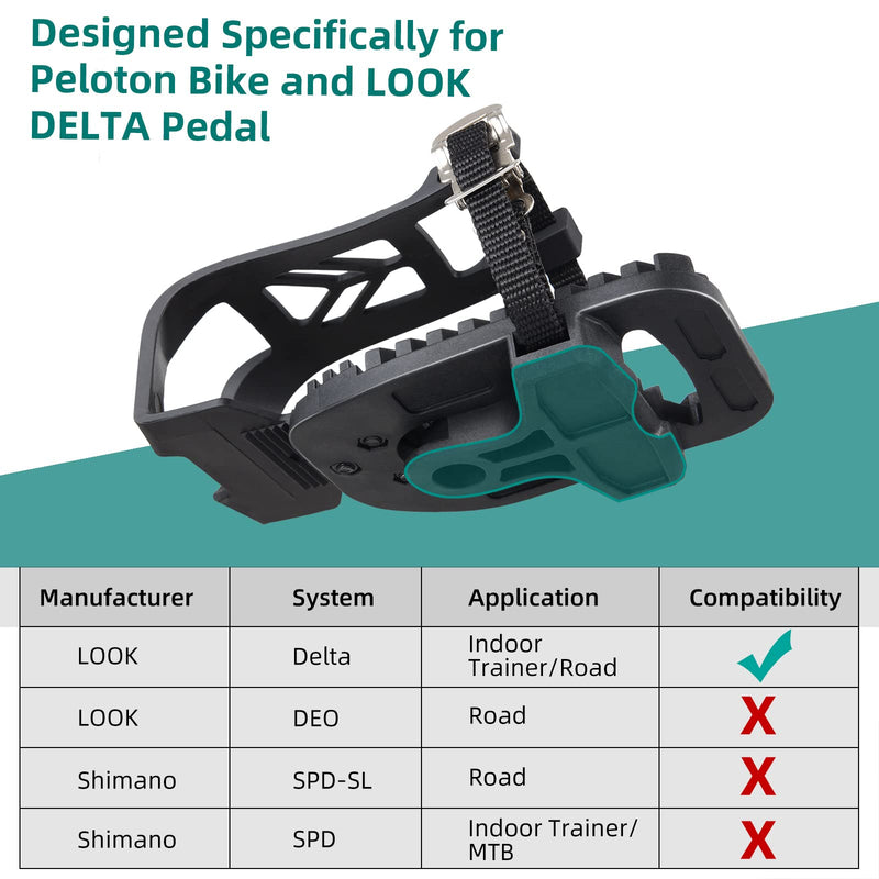 PELLOR Adjustable Toe Cages with Straps for Peloton Bike and Peloton Bike +, Indoor Cycling Exercise Bike Adjustable Adapter Pedal Compatible with Look Delta Pedals - BeesActive Australia