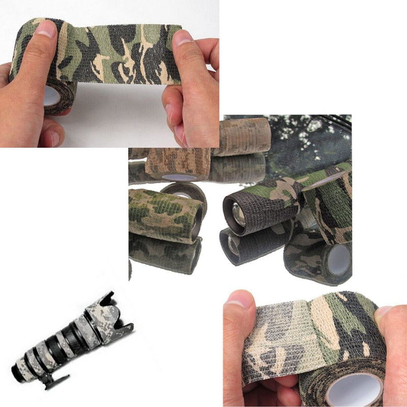 SEADESKY Uning Self-Adhesive Protective Camouflage Tape Wrap 5CM x 4.5M Tactical Camo Form Multi-Functional Non-Woven Fabric Stealth Tape Stretch Bandage for Outdoor Military Hunting Camouflage 1 - BeesActive Australia