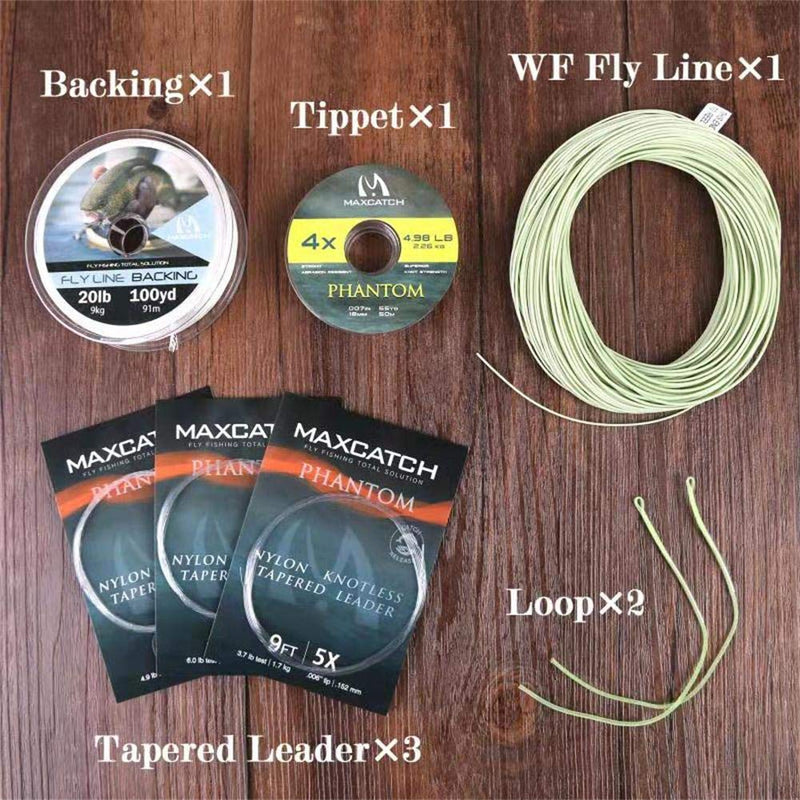Maxcatch ECO Pre-Loaded Fly Fishing Reel Silver 5/6wt & Fly Line Combo WF5F Moss Green - BeesActive Australia