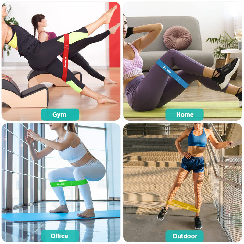 Resistance Band, Exercise Loop Bands for Yoga, Pilates, Fitness and Working Out Resistance Band Regular Color 5-Pack - BeesActive Australia