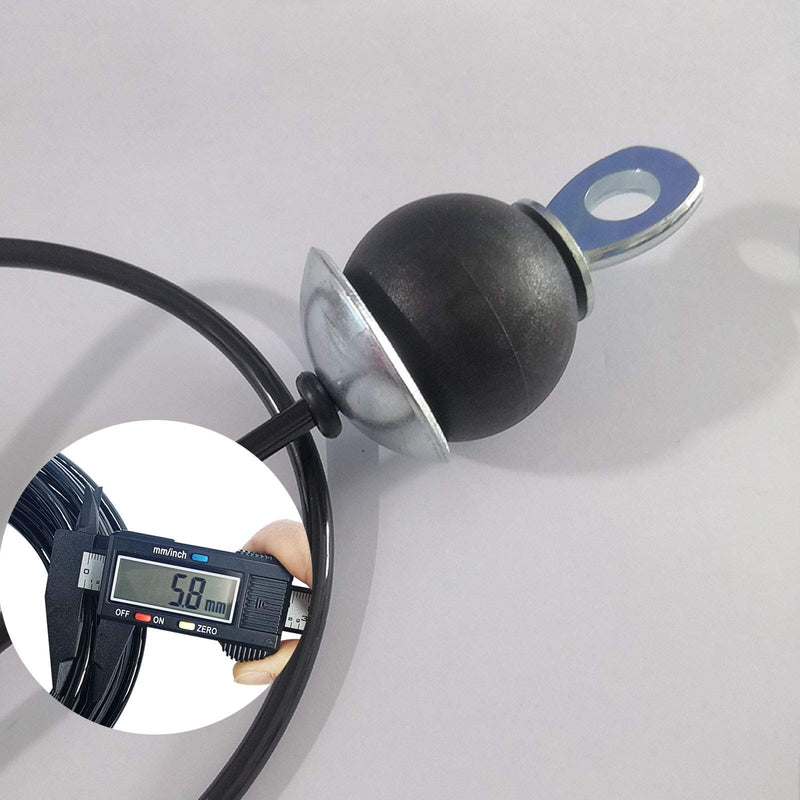 KORIKAHM Fitness Pulley Cable 118/157 / 197/236 Inch, LAT Pulldown Cable Replacement Gym Thick 6mm for Pulley System Cable Machine Accessories, PU Coating Steel Wire Rope with Stopper Ball Cable with Ball 118.0 Inches - BeesActive Australia