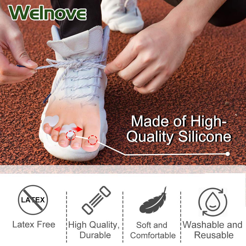 Welnove Gel Toe Separator, Pinky Toe Spacers, Little Toe Cushions for Preventing Rubbing & Relieve Pressure (Pack of 12) White - BeesActive Australia