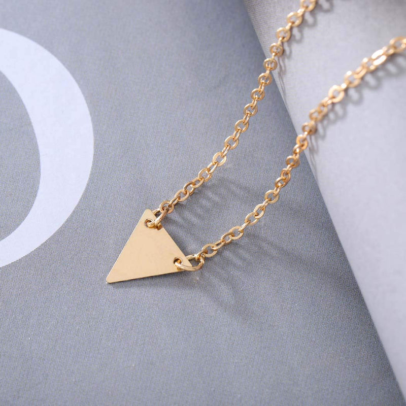 Jovono Multilayered Bar Triangle Pendant Necklaces Fashio Necklace Chain Jewelry for Women and Girls (Gold) Gold - BeesActive Australia