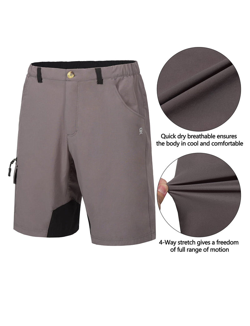 Little Donkey Andy Men's Golf Hiking Cargo Shorts Quick Dry Stretch Lightweight Outdoor Shorts with Zipper Pockets,9 Inch Grey Large - BeesActive Australia