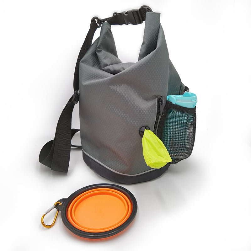 Beuniclo Waterproof Roll Top Pet Dog Food Travel Organizer Storage Bag Trash Bag Dispenser for Trips and Outdoor Camping Free 350ml Portable Folding Bowl, 30 Cups / 10 lbs Large Capacity grey - BeesActive Australia