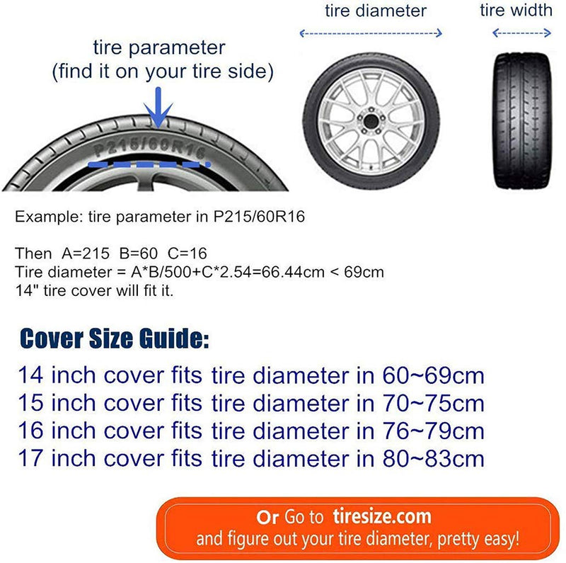 MSGUIDE US Mail Rural Carrier Spare Wheel Tire Cover Weatherproof Tire Protectors for Jeep Trailer RV SUV Truck and Many Vehicles (14" 15" 16" 17") 14'' for diameter 23''-27'' - BeesActive Australia
