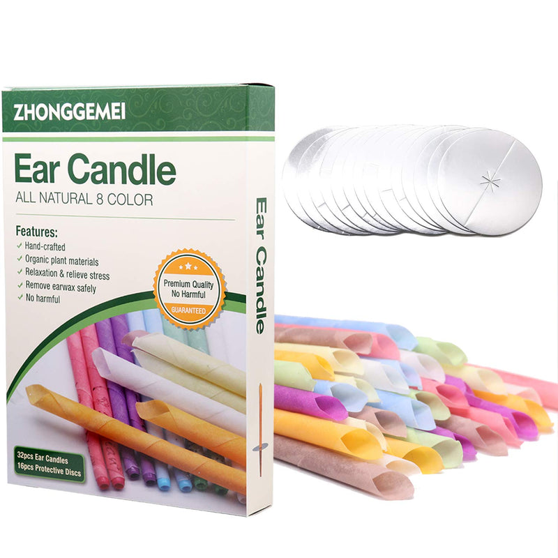 32pcs Ear Candle for Aromatherapy, Natural Pure Beeswax Ear Candle Remove Ear Wax, with 16 Protective Disks - BeesActive Australia