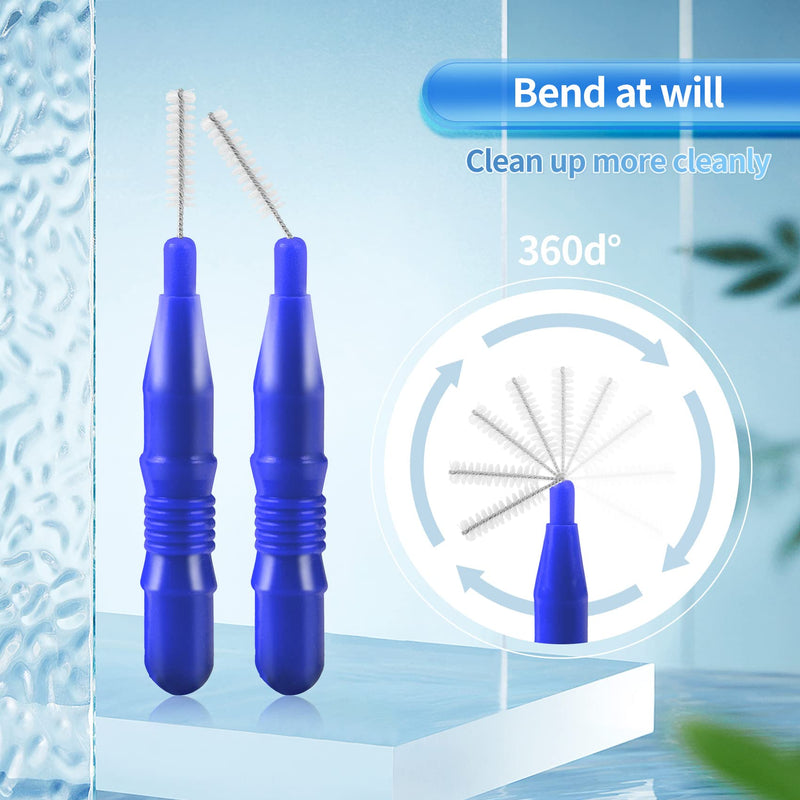 Annhua 100 Pieces Interdental Brushes, Tooth Cleaning Tool with Storage Box (Orange, Dark Blue, Red, Green, Light Blue) 100pcs - BeesActive Australia