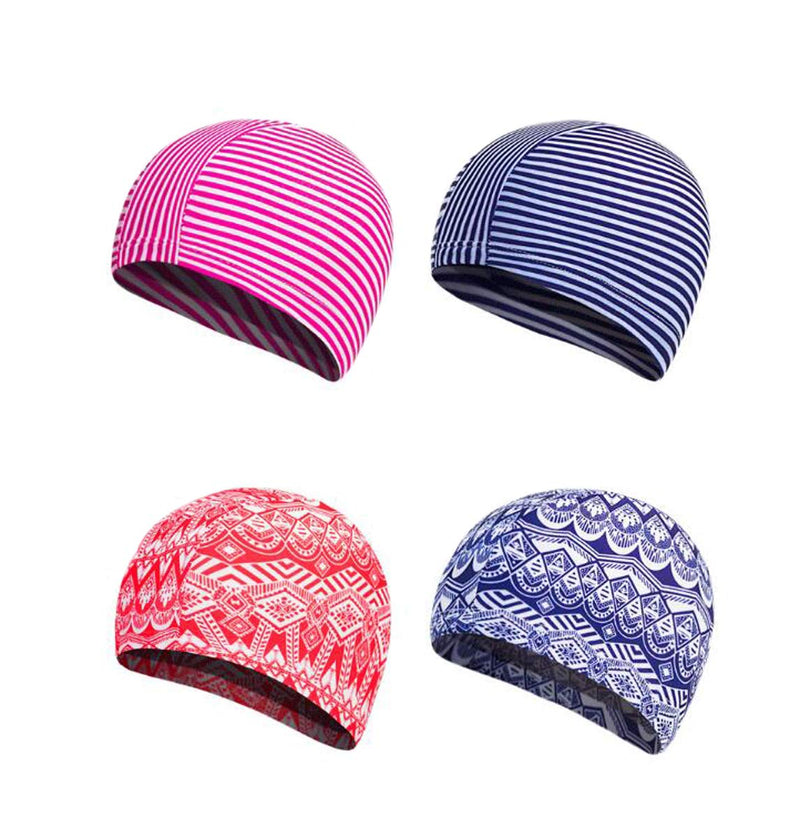Ewanda store Solid Color Kids Swim Caps Swimming Cap Swimming Hat Bath Caps for 2-8 Years Olds Kids Boys Girls with Long Hair Blue Shark - BeesActive Australia