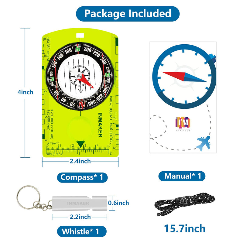 INMAKER Compass, Compass Hiking with Survival Whistle, Luminous Compass Gift for Kids, Apply to Outdoor Survival, Camping and Navigation… - BeesActive Australia