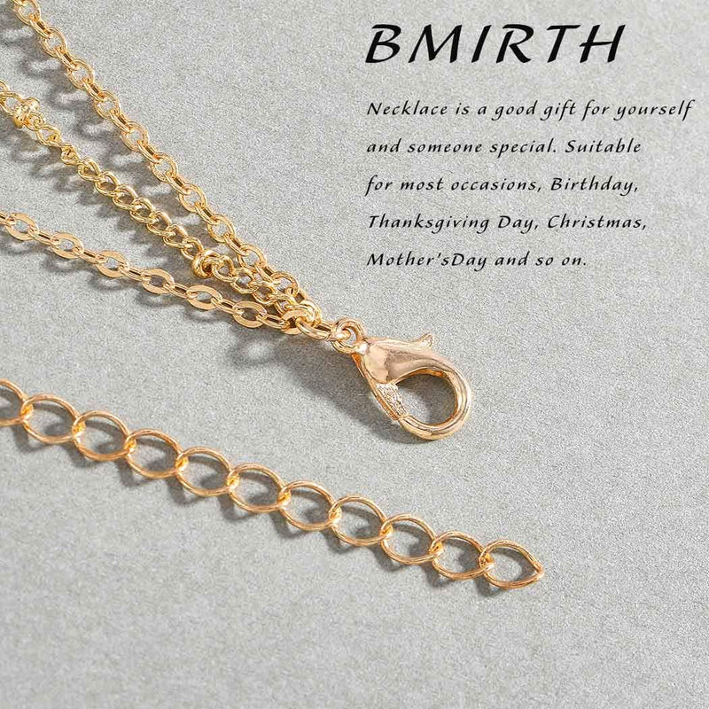Bmirth Boho Layered Necklace Gold Sequins Bar Pendant Necklaces Coin Necklace Chain Jewelry for Women and Girls - BeesActive Australia
