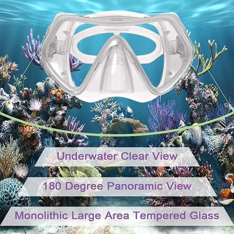 WACOOL Professional Adult (Sliver) and Kids (SkyBlue) Snorkeling Set Swimming Gear Anti-Fog Coated Glass with Silicon Mouth Piece Purge Valve and Anti-Splash - BeesActive Australia