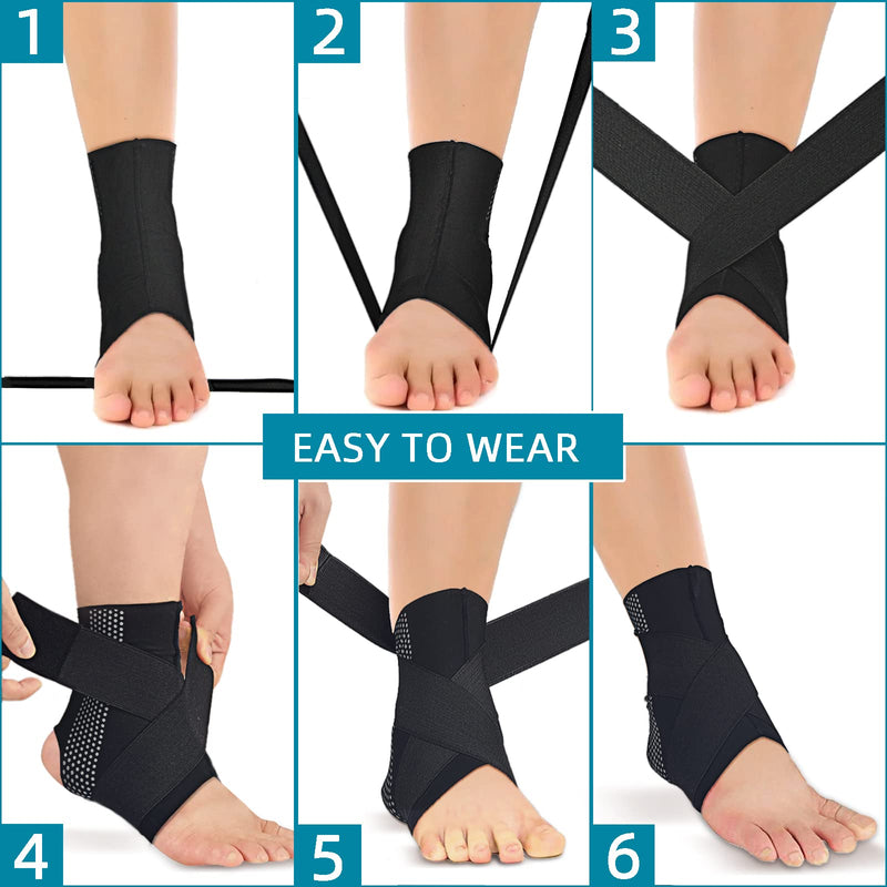 Seektop Ankle Support Brace for Women & Men,Ankle Compression Sleeve with Adjustable Strap,Breathable Ankle Wrap for Sprain, Achilles Tendonitis, Plantar Fasciitis,Pain Foot Medium - BeesActive Australia