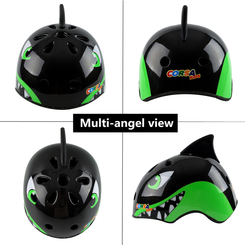 Atphfety Toddler Kids Bike Helmet,Multi-Sport Helmet for Cycling Skateboard Scooter Skating,2 Sizes,from Toddler to Youth Black shark S: 50-54 cm / 19.6"-21.3" - BeesActive Australia