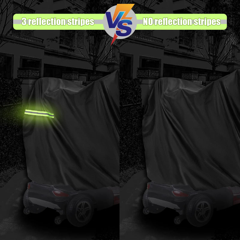 MaxAwe 140x 66x 91cm Mobility Scooter Cover Waterproof Heavy Duty, 420D Wheelchair Scooter Storage Protective Cover Outdoor, Disability Scooter with Elastic Band Protect from Snow Rain Sun Dust, 1 Stk 140 - BeesActive Australia